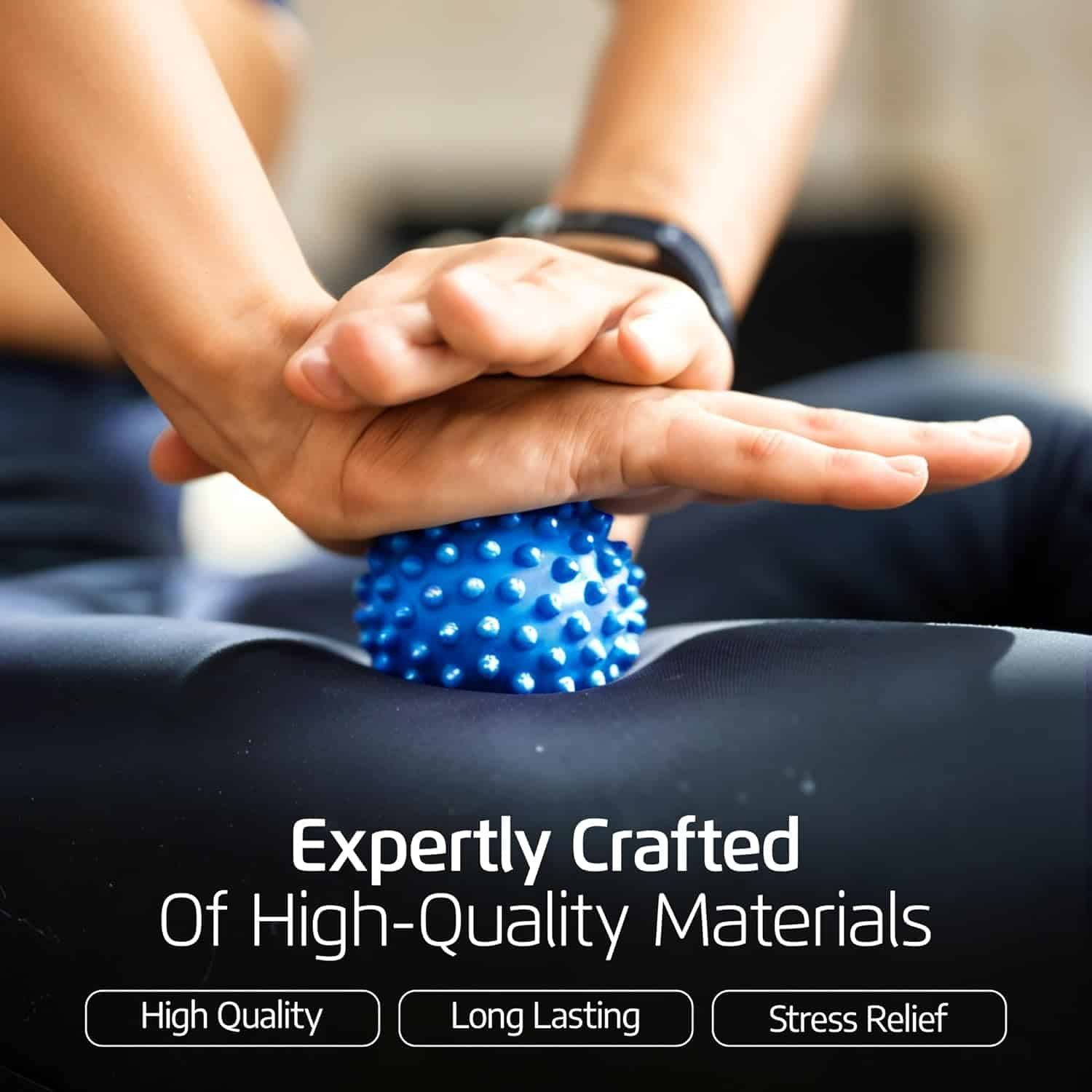 Logest 4-Piece Set Foot Massage Ball - for Trigger Point Therapy, Injury Rehabilitation  Deep Tissue Massage Balls - Prevent Stiffness  Improve Strength - Silicon with Nodules - Spike Ball