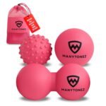 Massage Ball Set For Women Lacrosse Spiky Peanut Double Balls With Carry Bag Ebook Guides For Trigger Point Muscle Physi 150x150