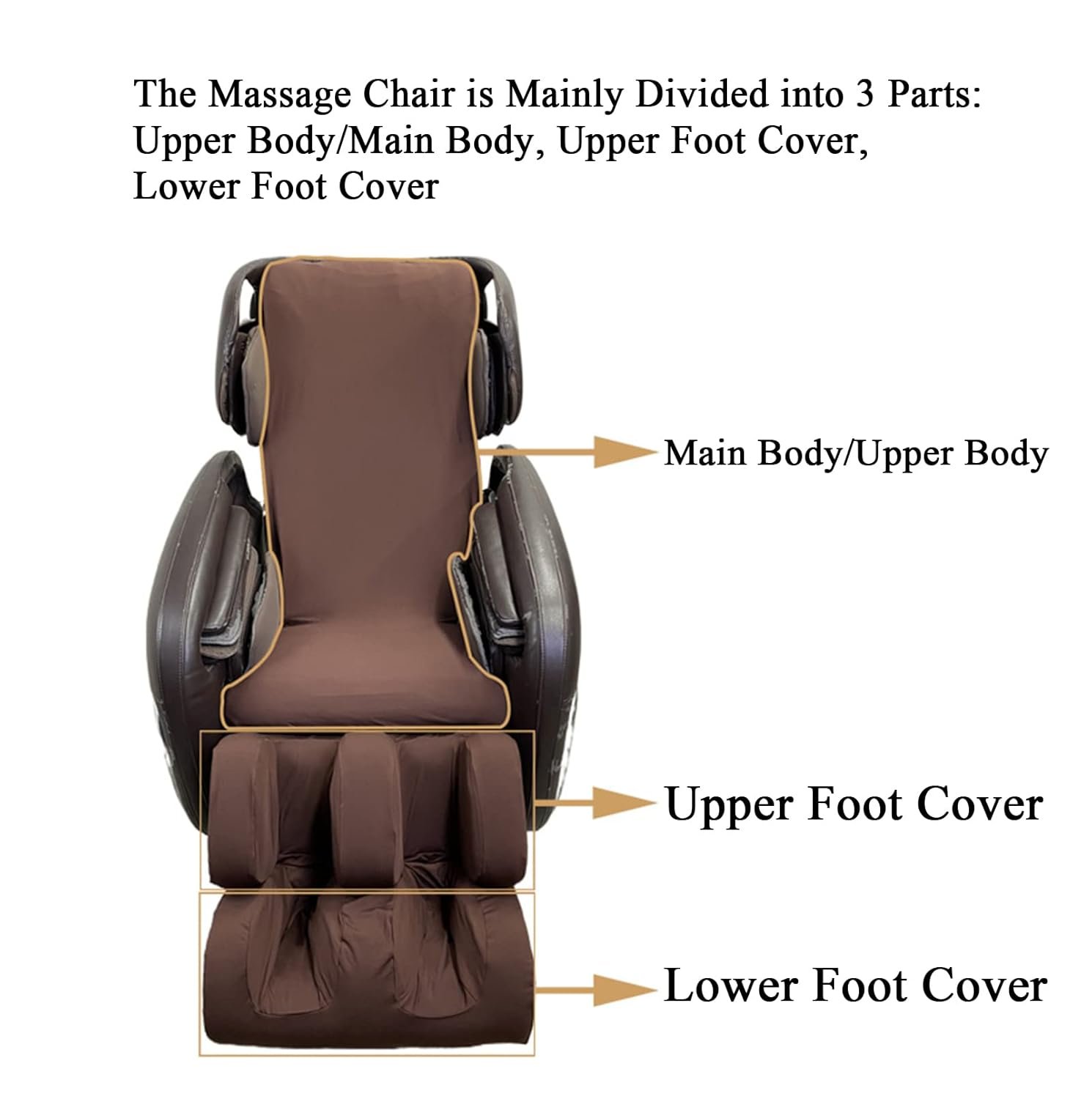 Massage Chair Cover, Full Body Shiatsu Massage Chair Cover with Drawstring, Waterproof  Dustproof Cover, Skin-Friendly Milk Silk Fabric,Black,Full Body