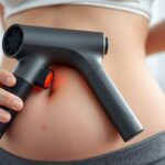 massage gun on stomach