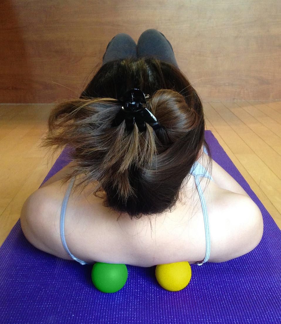 Massage Lacrosse Balls for Myofascial Release, Trigger Point Therapy, Muscle Knots, and Yoga Therapy. Set of 2 Firm Balls (Blue and Red)