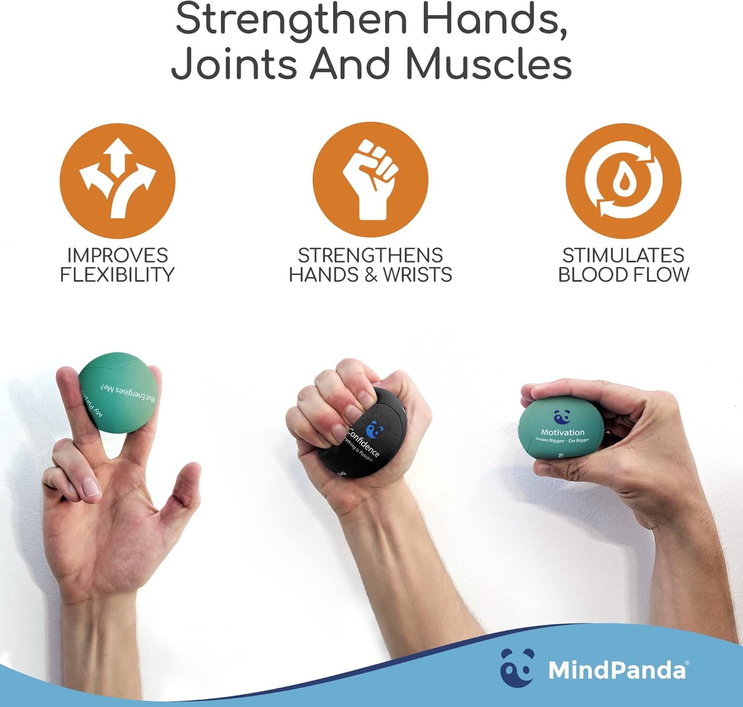 Mind  Body Stress Balls for Adults - Triple Density Squeeze Balls for Hand Therapy  Grip Strengthening - Stress  Anxiety Relief - Physical Therapy Support - Soft, Medium, Hard Gel Core