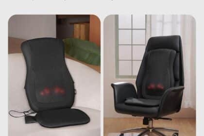Mynt Black Acupressure Massage Chair Pad With 4 Deep Kneading Nodes Shiatsu Back Massager For Chair With Heat Heated Bac 1 420x280