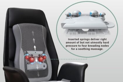 Mynt Black Acupressure Massage Chair Pad With 4 Deep Kneading Nodes Shiatsu Back Massager For Chair With Heat Heated Bac 15 420x280