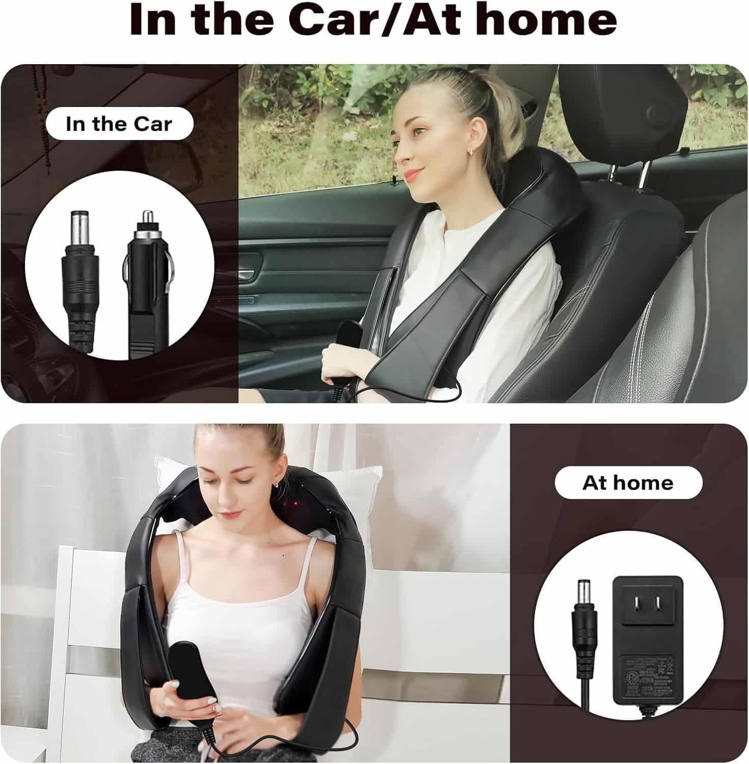 Neck Massager with Heat, Shiatsu Massager for Neck, Back, Shoulder, Foot and Leg, Deep Tissue 3D Kneading Massage for Relax Muscles at Home and Offie,Back Massagers for Women and Men