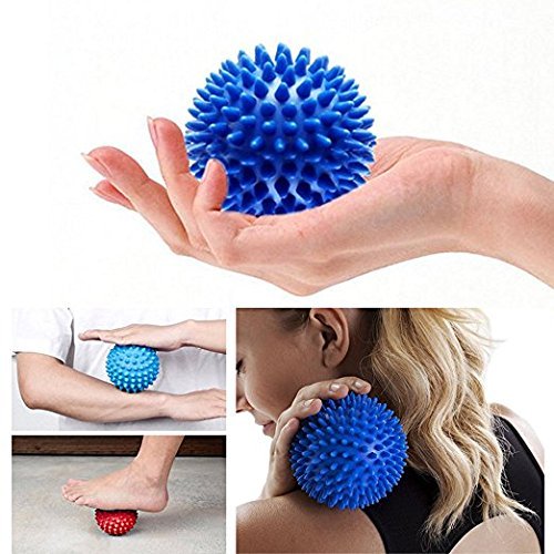 Pack of 2 Spiky Hard Massage Balls - Foot Arch Trainer Plantar Fasciitis, Muscle Massager Ball Exercise