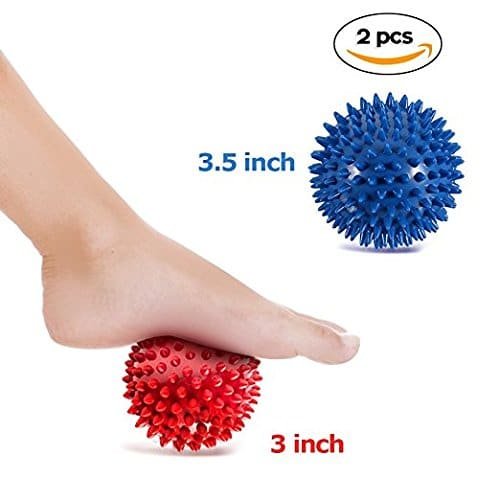 Pack of 2 Spiky Hard Massage Balls - Foot Arch Trainer Plantar Fasciitis, Muscle Massager Ball Exercise