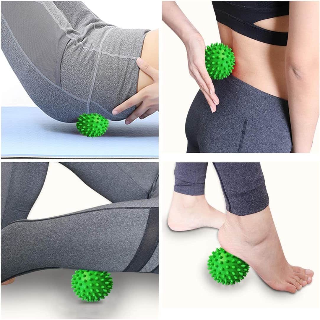 Professional Massage Balls Foot Ball Foot Massager Spiky Roller for Deep Tissue Trigger Point Plantar Fasciitis Reflexology Stress Therapy Myofascial Release(Green)