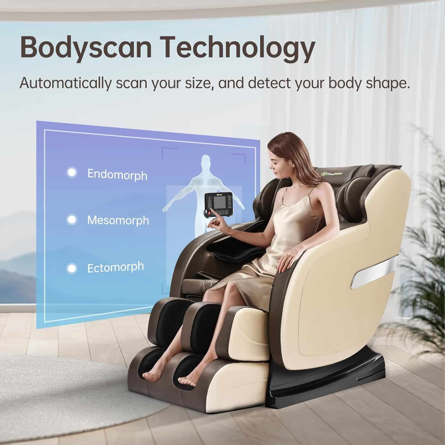 Real Relax Massage Chair, SL Track Full Body Zero Gravity Massage Chair Recliner with App Control, Favor 05 (Brown)