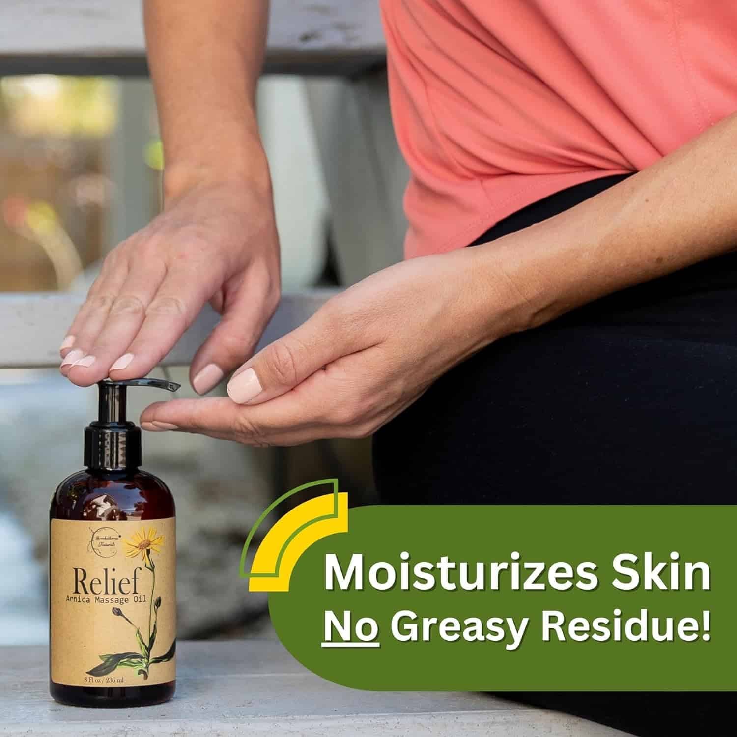 Relief Arnica Massage Oil – Great for Sports  Athletic Therapeutic Massage – All Natural - Arnica Montana for Sore Muscle Relief. Contains Sweet Almond, Jojoba, Grapeseed  Essential Oils 8oz