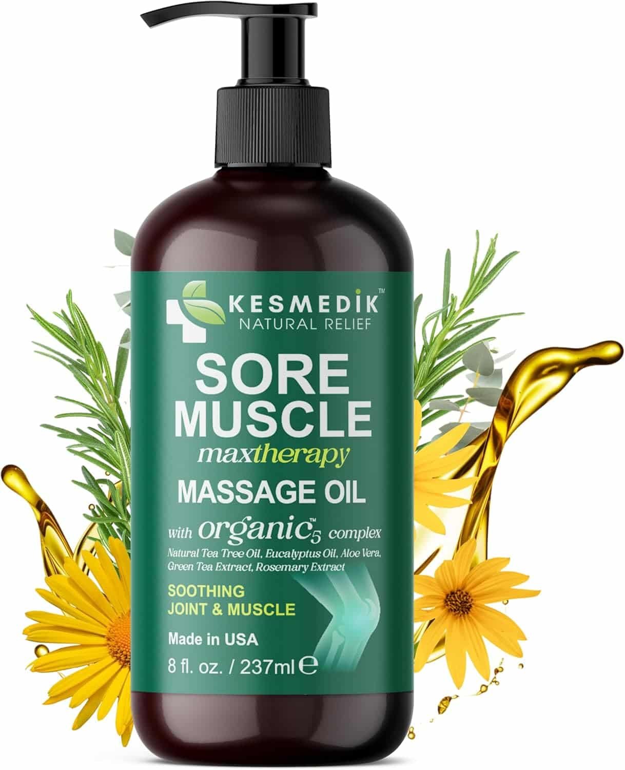 Sore Muscle Massage Oil for Massage Therapy | Arnica, Eucalyptus  Tea Tree Oil Blend for Deep Muscle Relief  Recovery, Softens Skin  Anti Cellulite Care – Professional  Home Use (2-Pack)