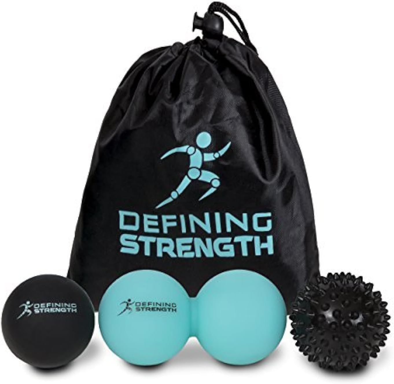 Top 3 Massage Balls Set, Spiky, Lacrosse Ball, Peanut Roller Massager. for Self Myofascial Trigger Point Release, Physio Rehab  Back Muscle Knots