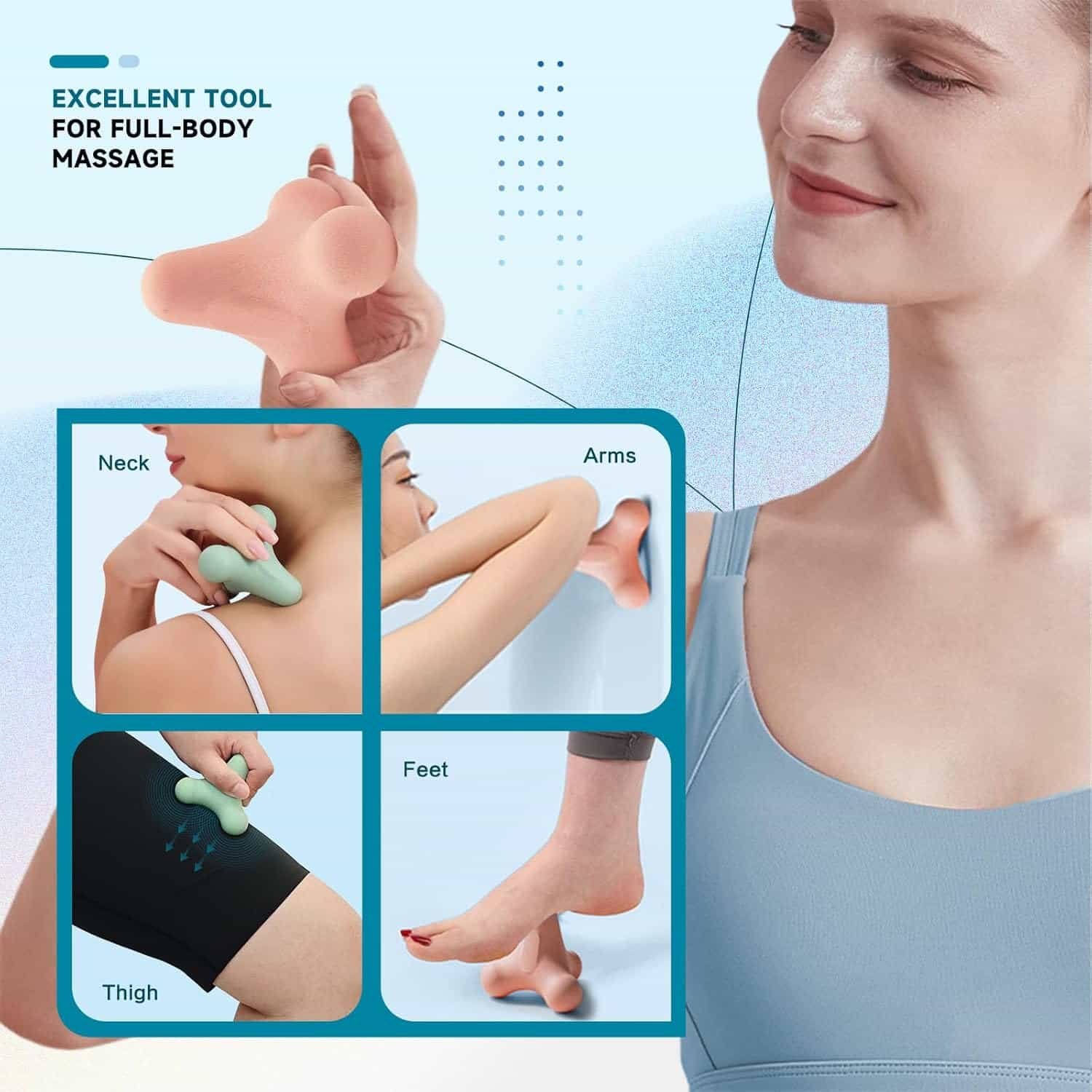 Trigger Point Therapy Massage Ball for Myofascial Release Plantar Fasciitis Relief Yoga Deep Tissue Release Muscle Soreness Massage Tool Pressure Point Balls with 4 Leg for Back  Shoulder
