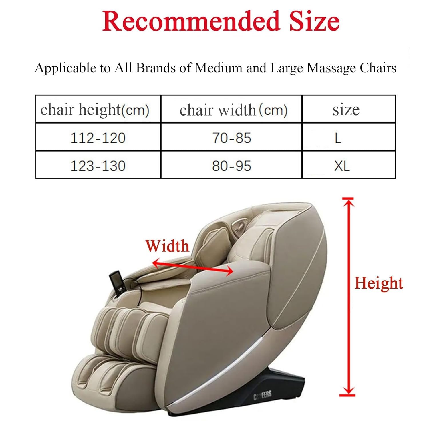 Universal Massage Chair Protector Cover,Shiatsu Massage Chair Covers Portable Massage Chair Cover Full Body Recliner Slipcovers Washable,Shield for Pet(Beige,Large)