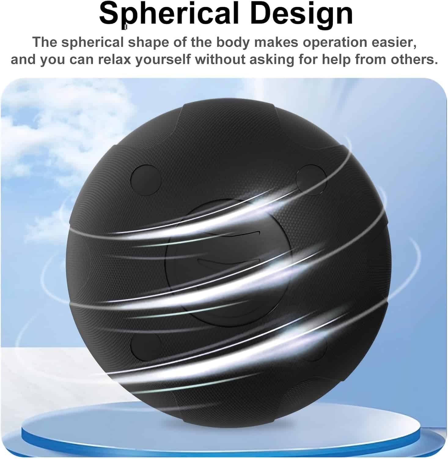 Vibrating Massage Ball with 5-Speed Mode for Muscle Recovery, Myofascial Release - Deep Tissue Massage Ball for Trigger Point Massage - Mobility Ball Back  Hip Flexor Release Tool