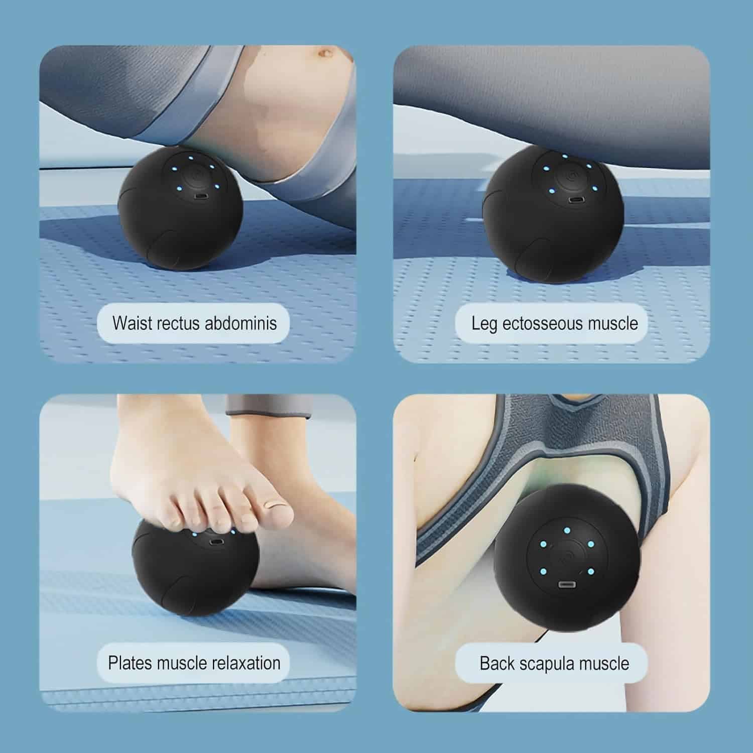Vibrating Massage Ball with 5-Speed Mode for Muscle Recovery, Myofascial Release - Deep Tissue Massage Ball for Trigger Point Massage - Mobility Ball Back  Hip Flexor Release Tool