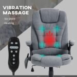 Vinsetto 6 Point Vibrating Massage Office Chair With Heat Linen High Back Executive Office Chair With Reclining Backrest 3 150x150