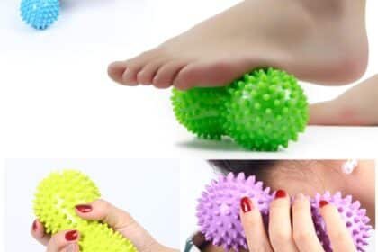 2 Pack Peanut Massage Ball Roller Spiky Double Lacrosse Balls Trigger Point For Stress Reflexology Foot Muscle Therapy D 2 420x280