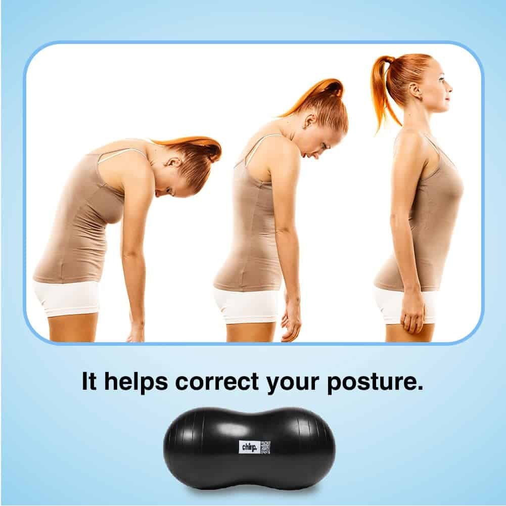 Chirp Cloud Peanut Mobility Ball for The Back, Physical Therapy Massager for Adults, Exercise Balance Ball, Sensory Therapy Toys for Autism  ADHD - 2 Pack (Mint 100x50cm, Black 60x30cm