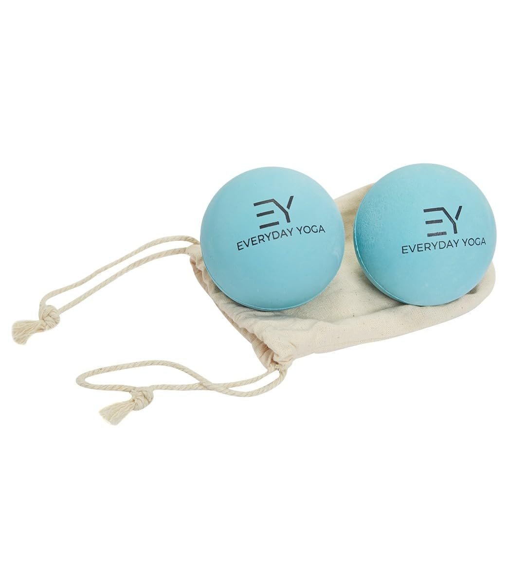 Everyday Yoga Therapy Massage Ball - Instant Muscle Pain Relief for Trigger Point Therapy, Deep Tissue Pressure, and Myofascial Release - Aqua