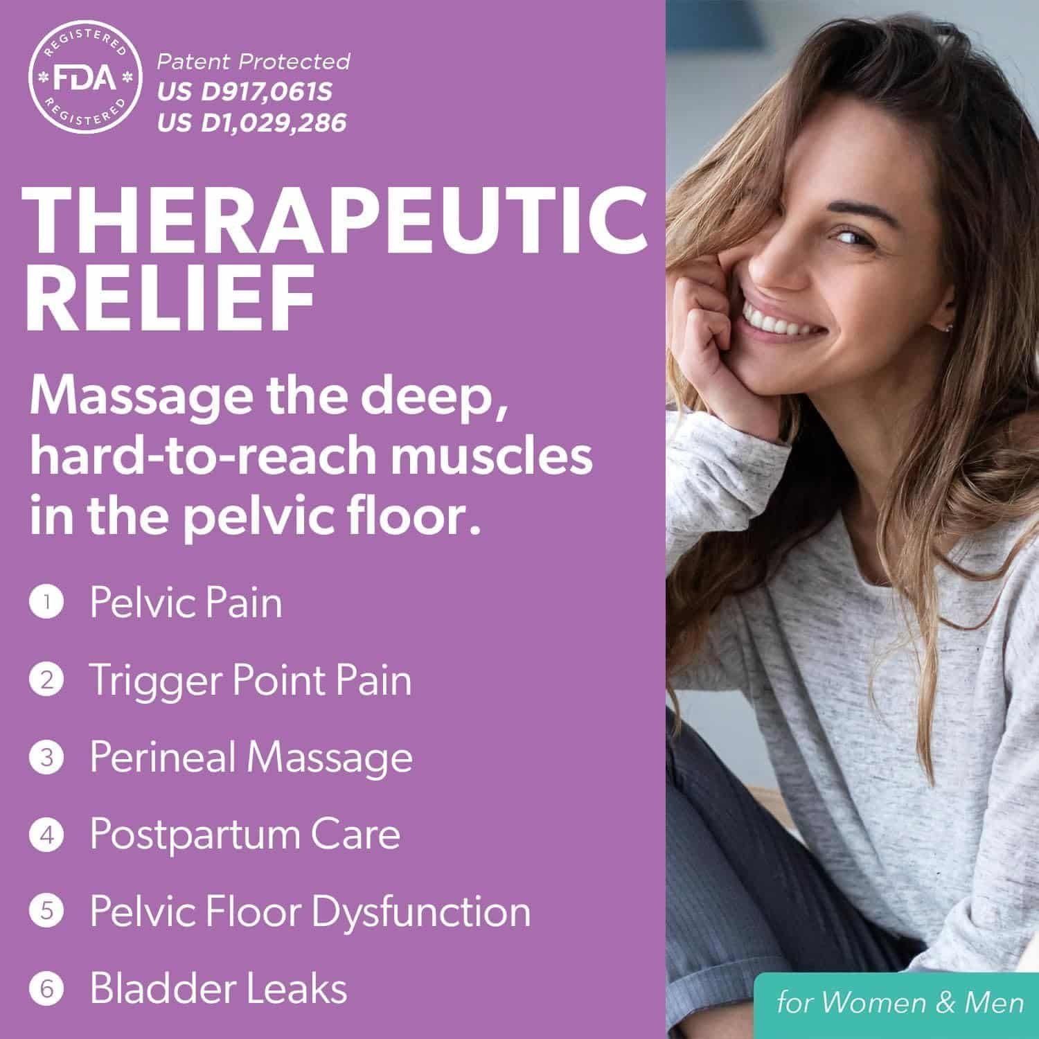Intimate Rose Pelvic Wand, Pelvic Floor Muscle Trigger Point Massager, Perineal Massage Tool for Pelvic Physical Therapy  Pain Relief, BPA-Free, Latex-Free, Standard (Non-Vibration)