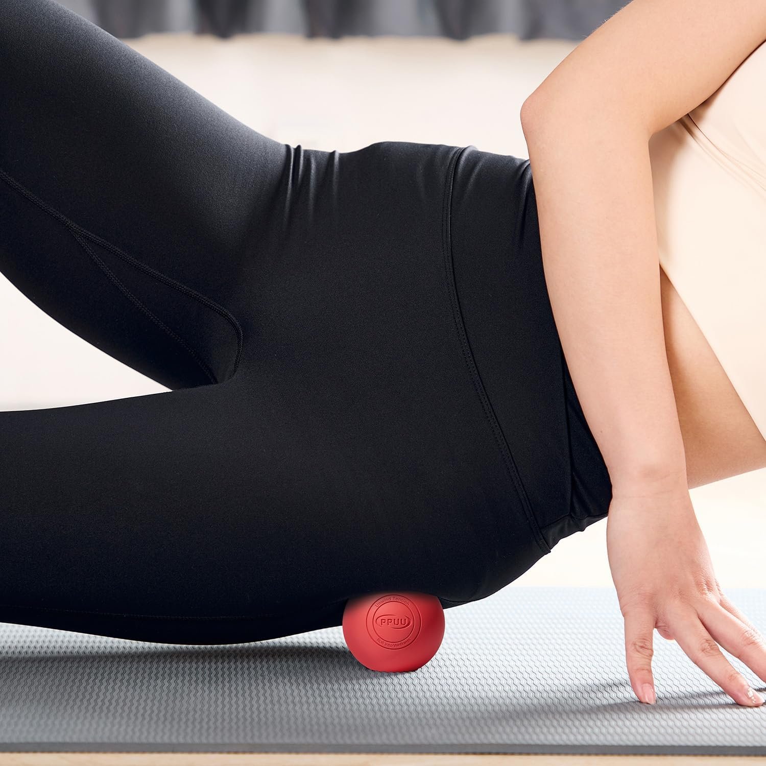 Lacrosse Ball Massage Ball for Myofascial  Trigger Point Release, Muscle Knots, Yoga Therapy – Improves Joint Mobility  Relieves Pain – Back, Neck, Plantar Fascia, HIPS – 2.5-Inch Purple Rubber