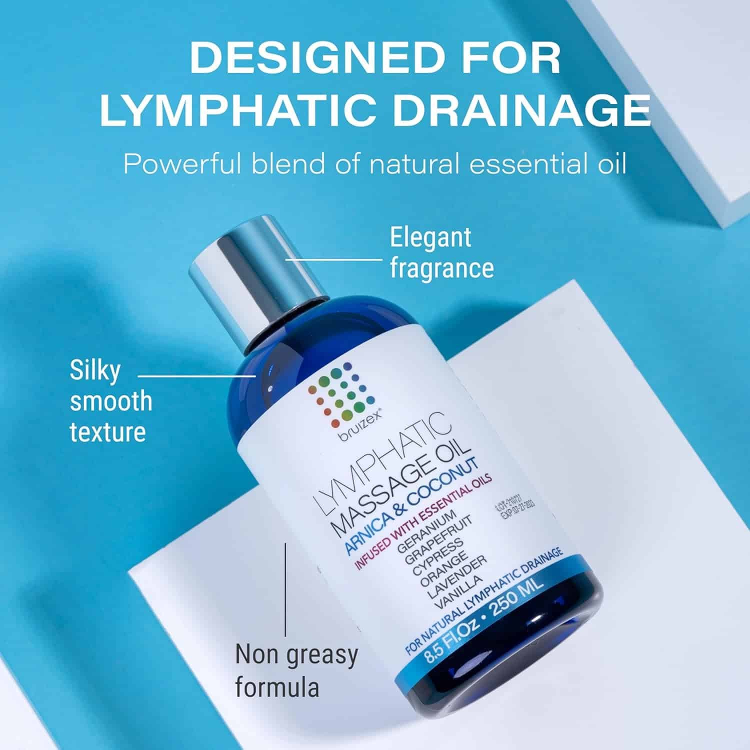 Lymphatic Drainage Massage Oil with Arnica Oil  Coconut for Post Surgery Recovery  Lymphatic Drainage Massager, Liposuction, 360 Lipo, BBL, After Tummy Tuck Surgery Items, Fibrosis Treatment, 8.5 Oz