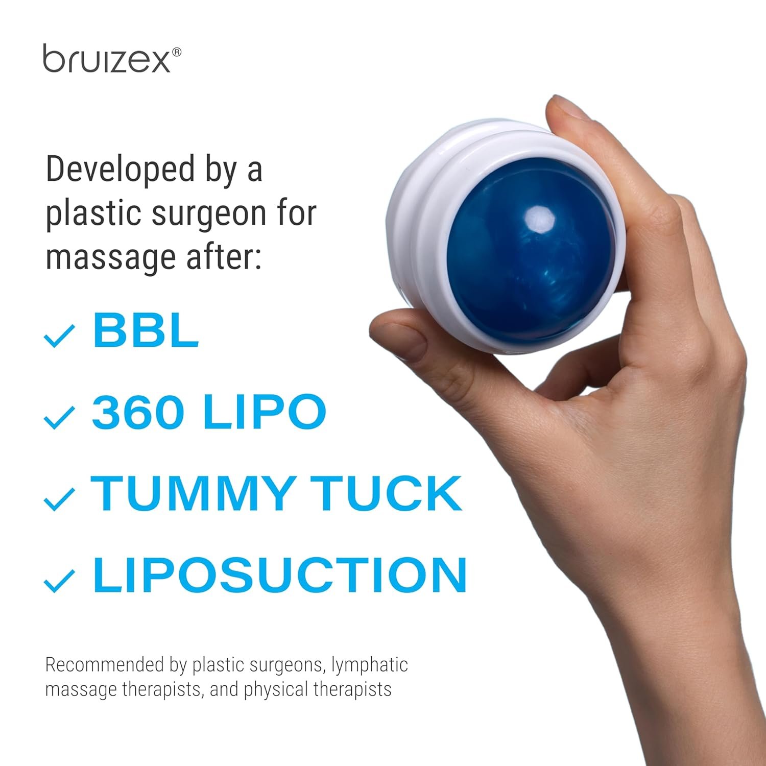 Lymphatic Drainage Massager, Massage Roller Ball, Fibro Roller for Fibrosis Treatment, Liposuction, 360 Lipo, Tummy Tuck  BBL Post Surgery Recovery, Body Roller