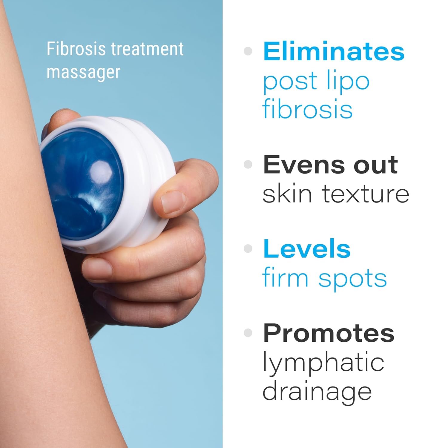 Lymphatic Drainage Massager, Massage Roller Ball, Fibro Roller for Fibrosis Treatment, Liposuction, 360 Lipo, Tummy Tuck  BBL Post Surgery Recovery, Body Roller