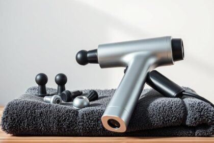 massage gun on back