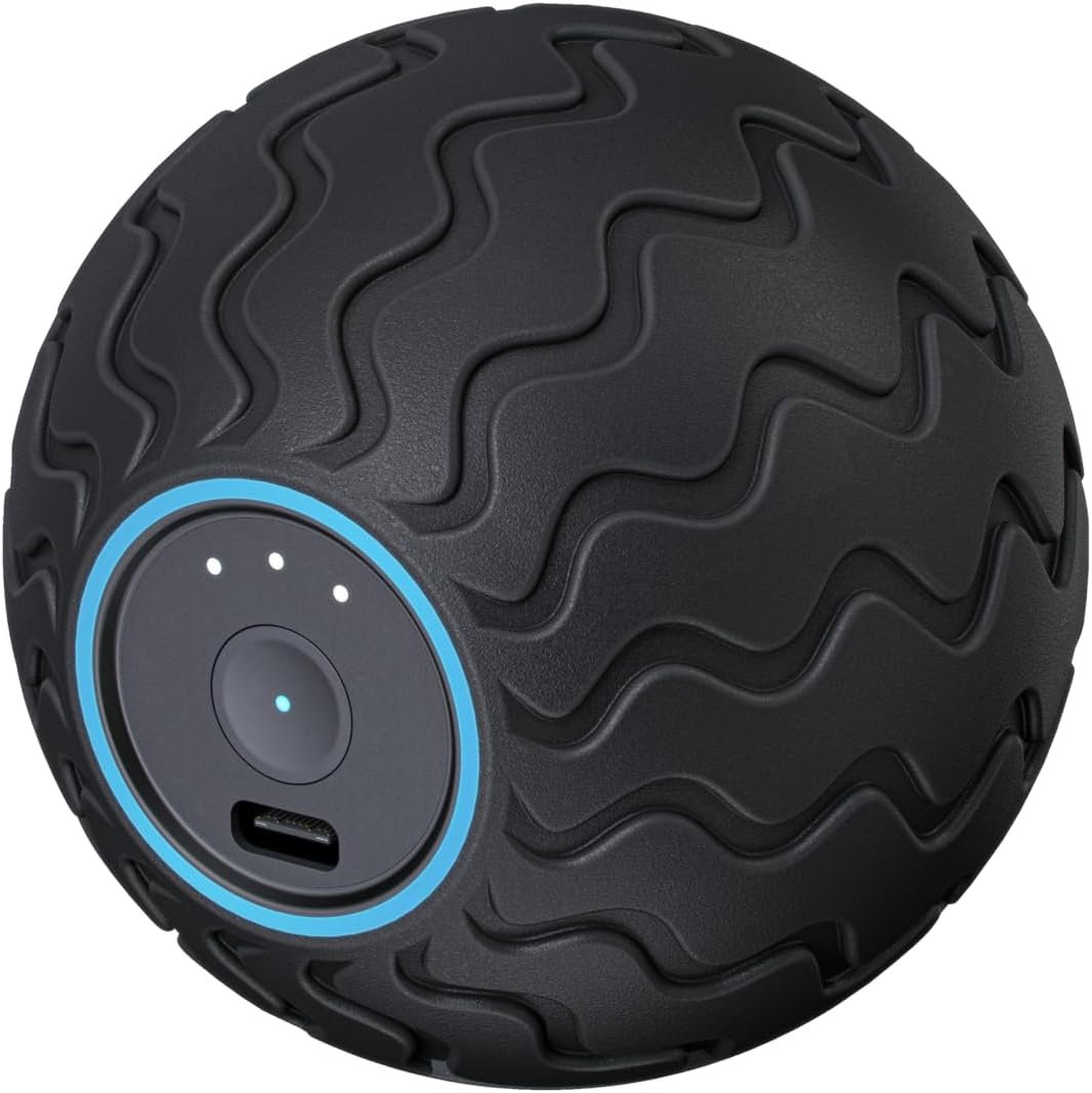 Therabody WaveSolo - Handheld Bluetooth Enabled Massage Device, Ultra Portable Vibration Therapy Ball w/QuietRoll Technology  3 Customizable Vibration Frequencies