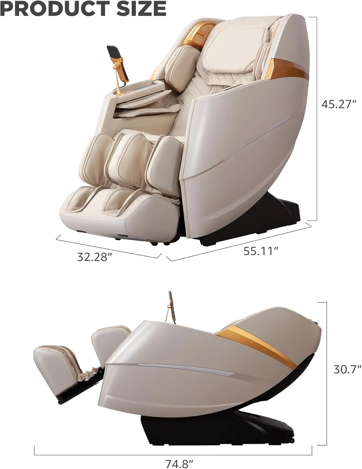 2024 Upgraded 4d Massage Chair Full Body Zero Gravity Massage Chair Recliner Heated Backcalf Massage O2 Ionizer Sl Track 2