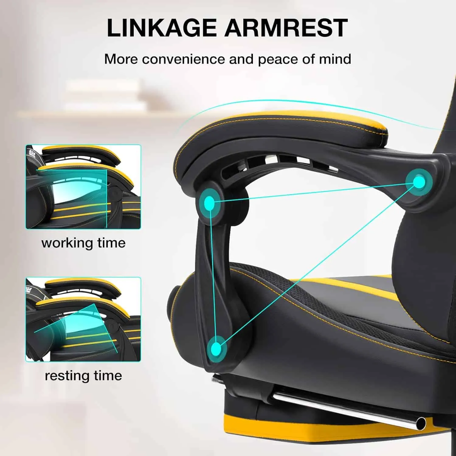 Hoffree Gaming Chair Massage Big And Tall Video Game Chair For Adults 400lbs Computer Gaming Chair With Footrest For Hea 4