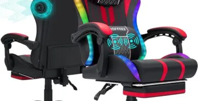 Hoffree Led Gaming Chair With Speakers And Massage Video Game Chair Big And Tall For 400lbs With Footerst Reclining High