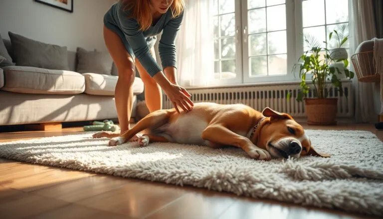 how to massage a dog to poop