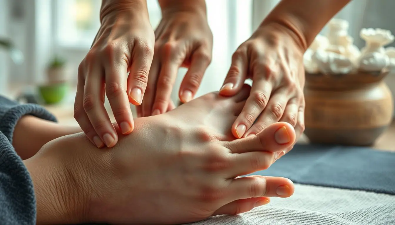how to massage arch top of foot