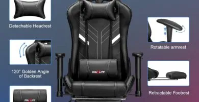 Massage Gaming Chair 7 Point Office Chair With Footrest And Lumbar Support Adjustable Seat Height Ergonomic Thickened An 1