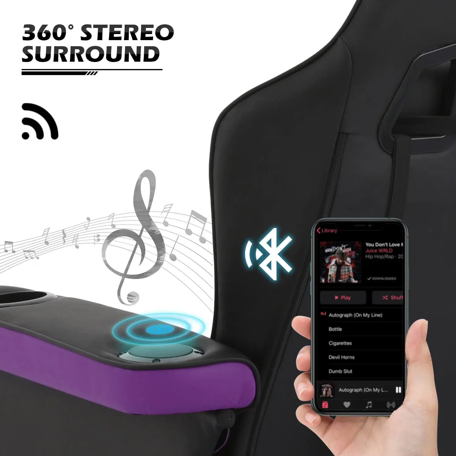 Monibloom Video Game Chair Massage Single Living Room Sofa Recliner High Back Comfortable Gaming Chair With Lumbar Suppo 3