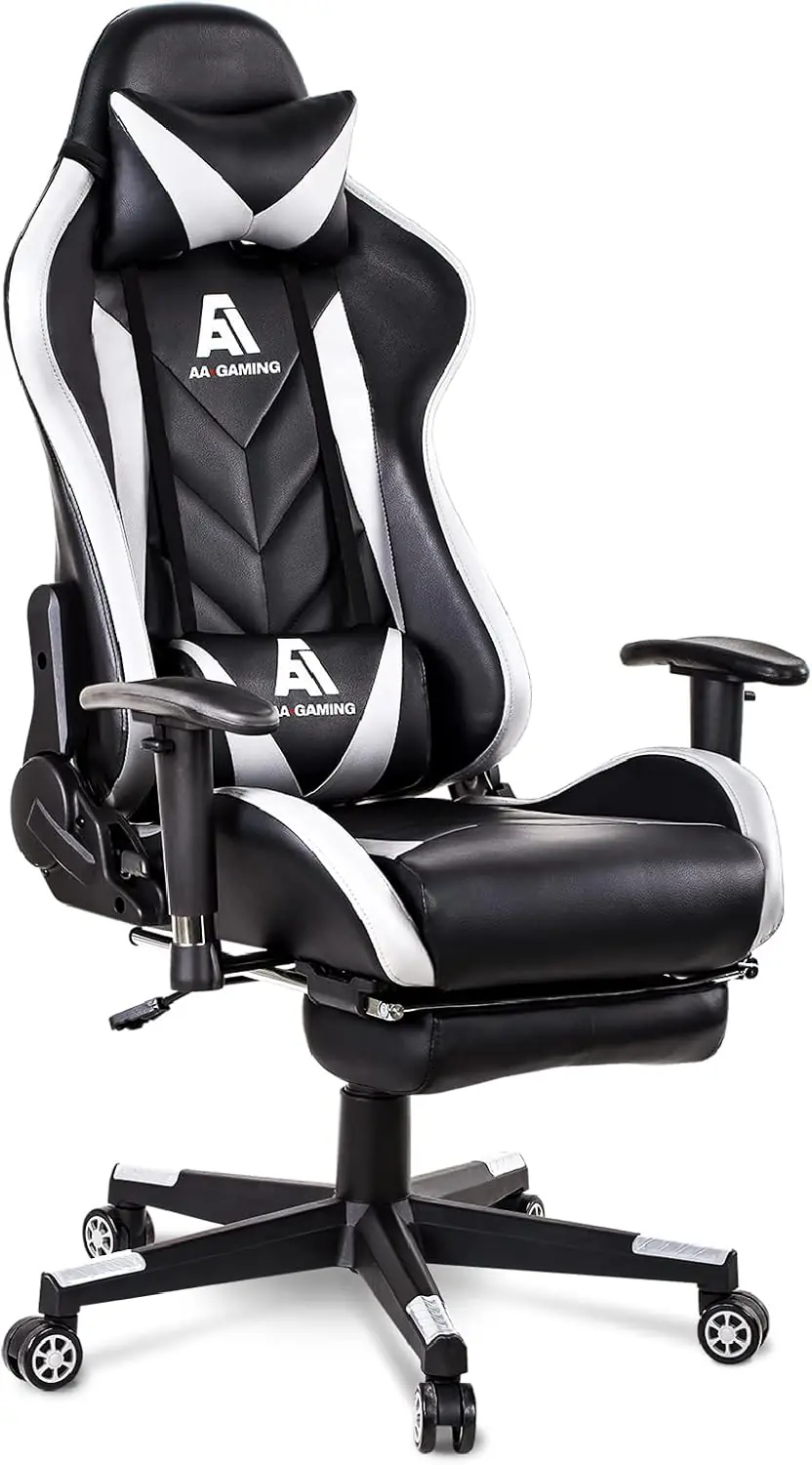 Aa Products Gaming Chair High Back Ergonomic Computer Racing Chair Adjustable Office Chair With Footrest Lumbar Support