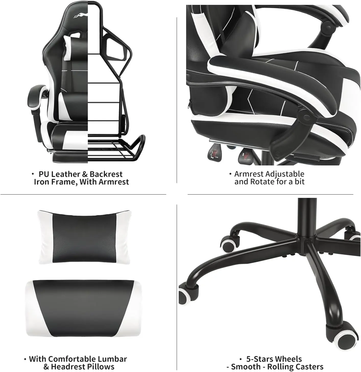 Leopard Gaming Chair With Footrest Height Adjustable Game Chair With Lumbar Support Video Gaming Chair For Gaming Room L 1