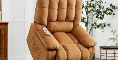 Light Brown Velvet Electric Power Lift Massage Recliner Chair With Lumbar Heat 8 Points Side Pockets For Living Room Sol
