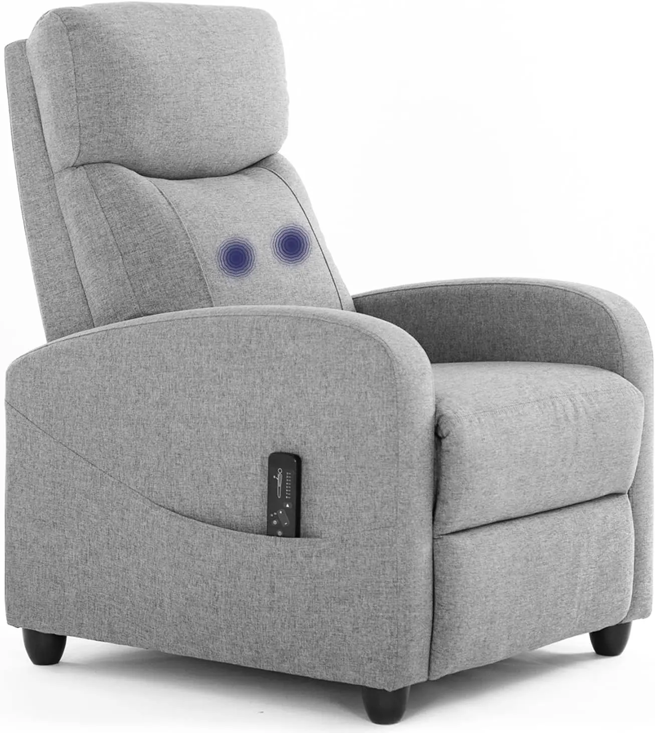 Massage Classic Adjustable Single Sofa Push Back Reclining Chair Fabric Seat Cushion And Backrest With Comfy Arms For Li