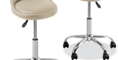 Osaki Yk 9323 Stool With Adjustable Foot Rest Rolling Chair Set Of 2 Cream