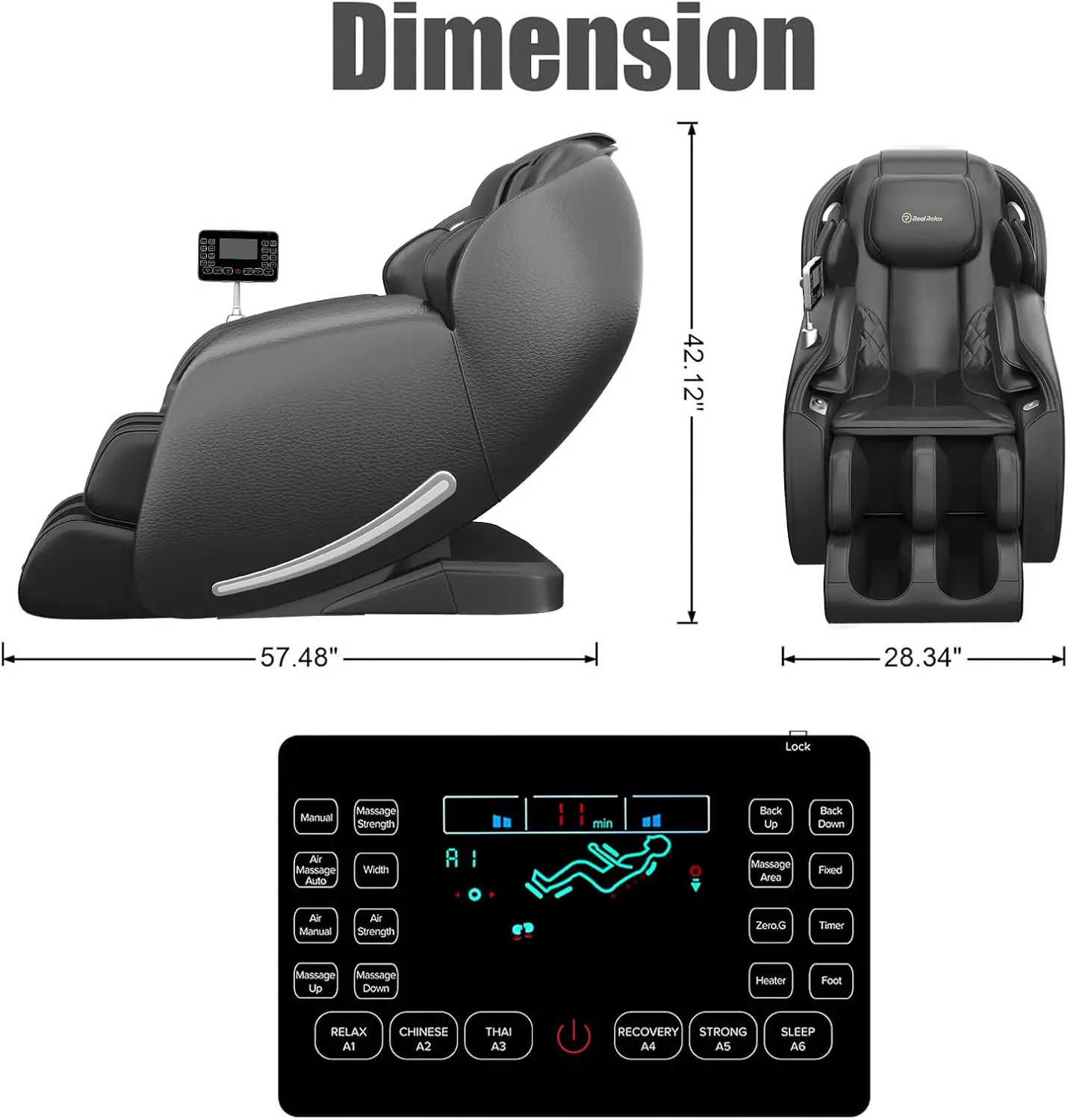 Real Relax Massage Chair Favor 06 Black Favor 22 Black