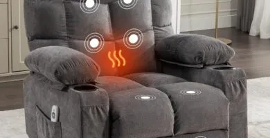 Taikonaut Massage Rocker Recliner Chair Rocking Chairs For Adults Oversized With 2 Cup Holders Usb Charge Port Soft Feat