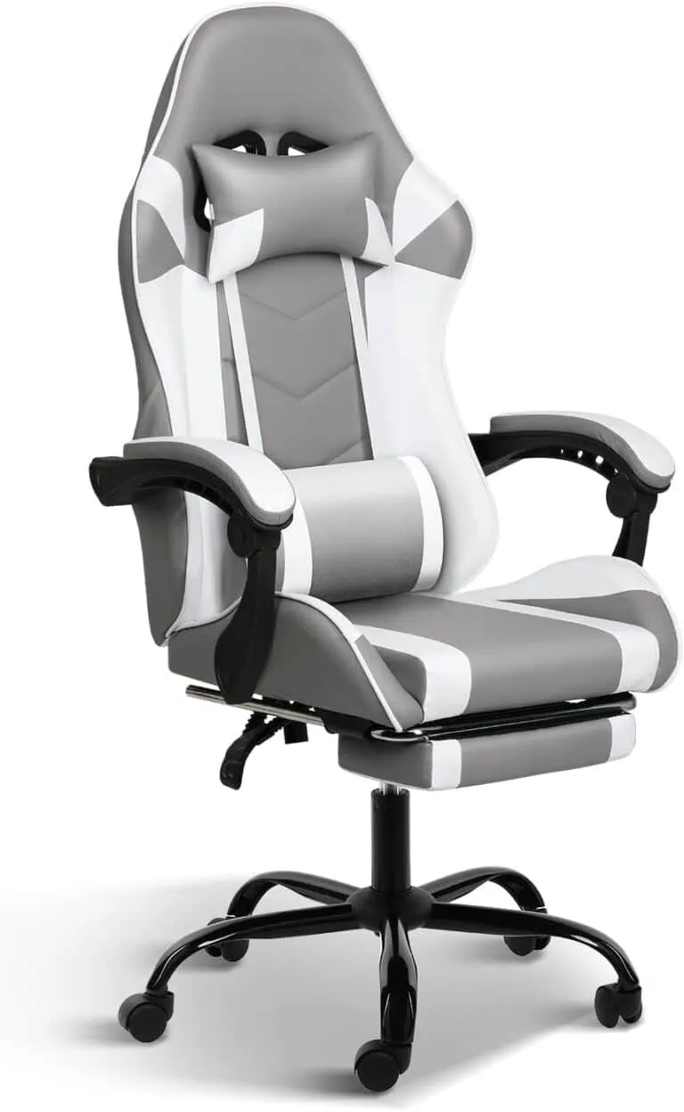 White Gaming Chair with Footrest Review