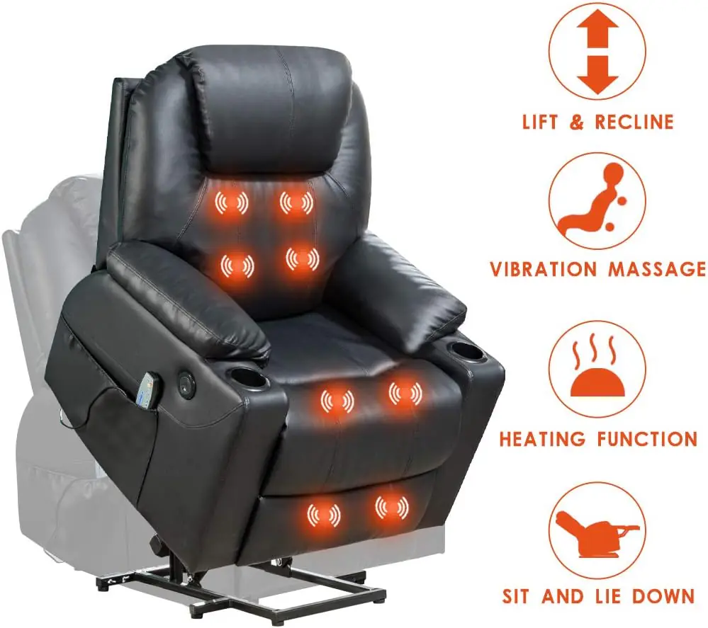 Electric Power Lift Chair Recliner Sofa For Elderly Massage Chair Adjustable Furniture With Vibration Massage And Lumbar 1