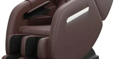 Massage Chair Recliner With Zero Gravity Full Body Air Pressure Heat And Foot Roller Included Brown
