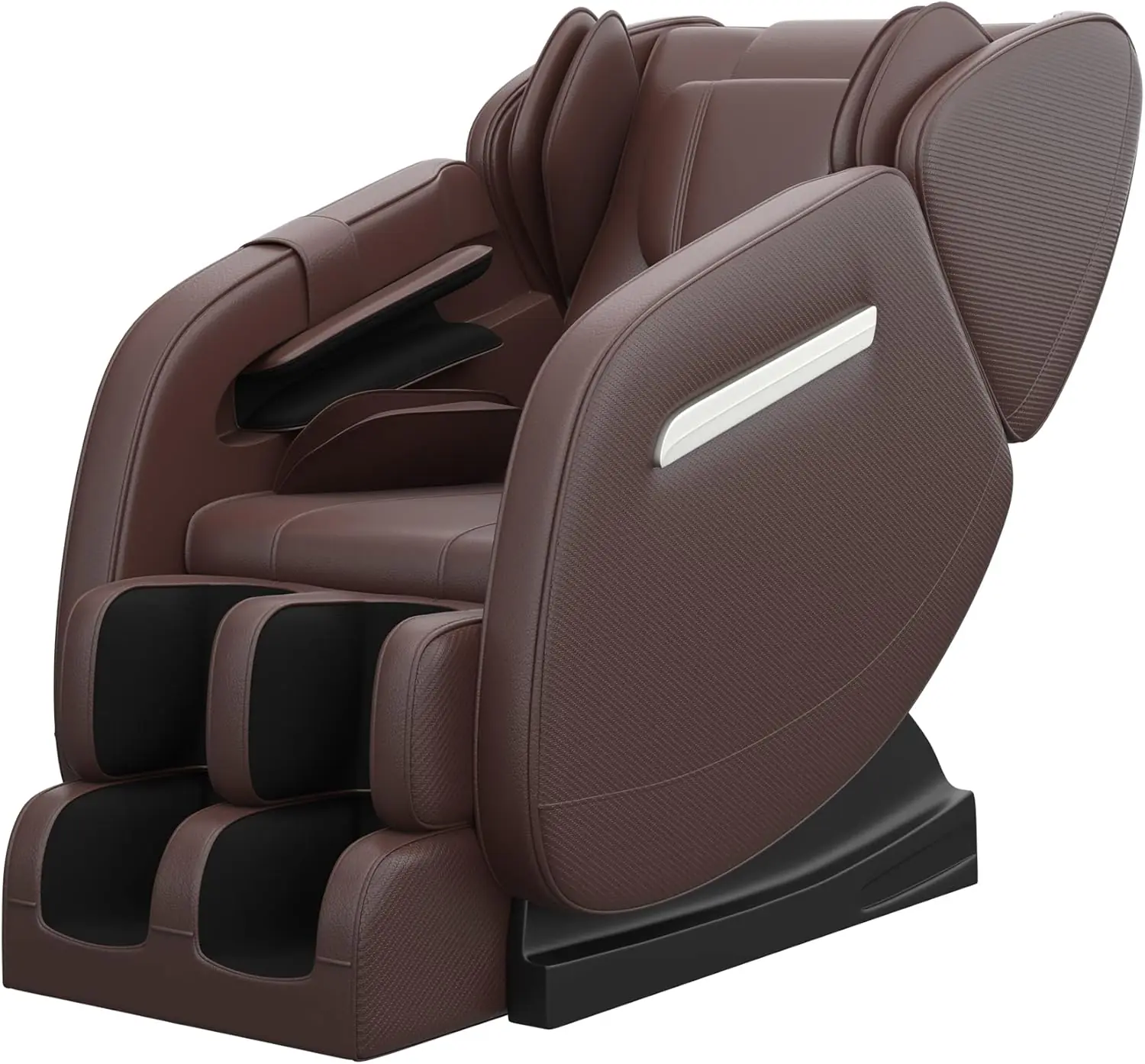 Massage Chair Recliner With Zero Gravity Full Body Air Pressure Heat And Foot Roller Included Brown