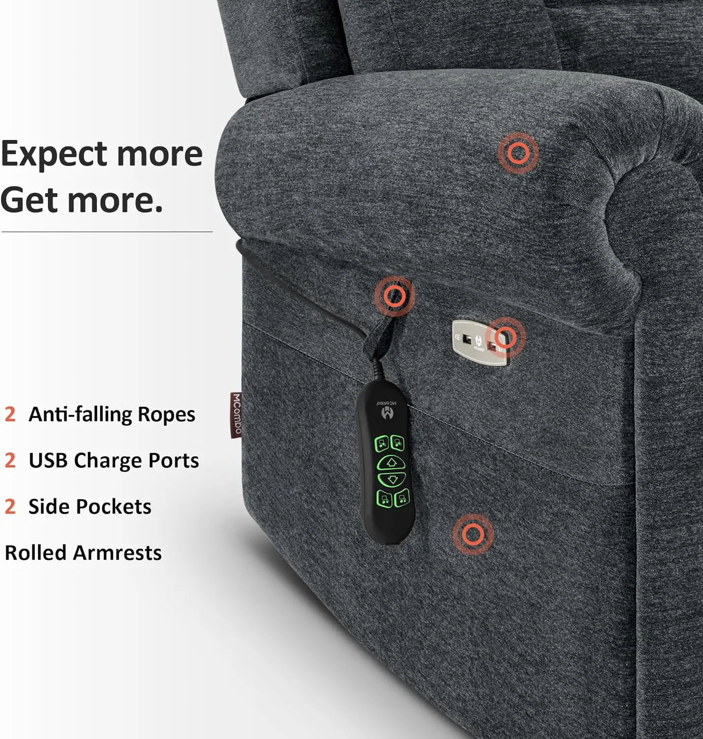 Mcombo Dual Motor Power Lift Recliner Chair With Massage And Dual Heating Adjustable Headrest For Elderly People Usb Por 1